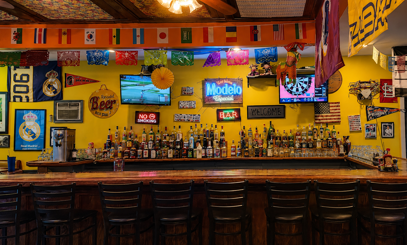The festive bar at Maracas Mexican Restaurant